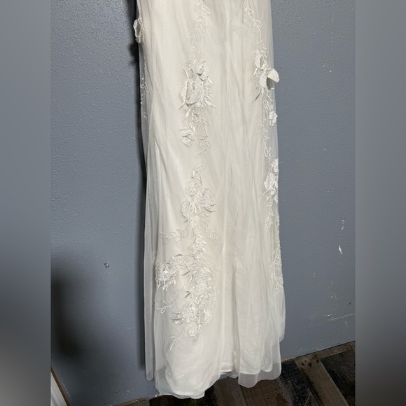 NWT‎ BHLDN Anthropologie Ivory Floral Lace Sheer Maxi Wedding Dress Open Back - Picture 9 of 17